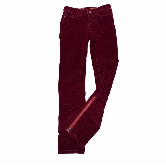 Pilcro + The Letterpress Red Corduroy Zipper Jeans - Picture 2 of 12